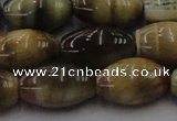 CTE1556 15.5 inches 13*18mm rice golden & blue tiger eye beads wholesale