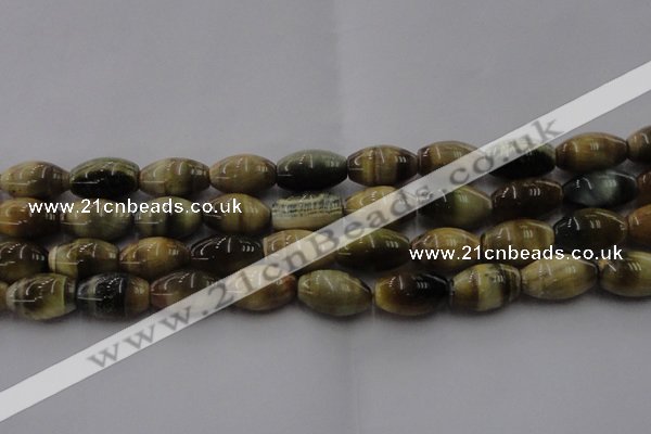 CTE1556 15.5 inches 13*18mm rice golden & blue tiger eye beads wholesale