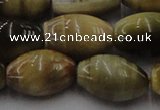 CTE1557 15.5 inches 15*20mm rice golden & blue tiger eye beads wholesale