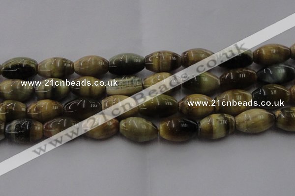 CTE1557 15.5 inches 15*20mm rice golden & blue tiger eye beads wholesale