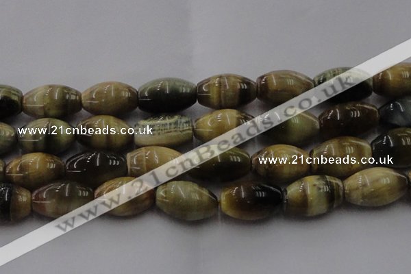 CTE1558 15.5 inches 18*25mm rice golden & blue tiger eye beads wholesale