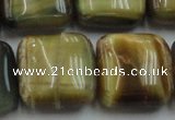 CTE1568 15.5 inches 20*20mm square golden & blue tiger eye beads wholesale