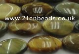 CTE1570 15.5 inches 11*18mm marquise golden & blue tiger eye beads