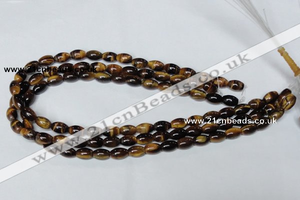 CTE158 15.5 inches 8*12mm rice yellow tiger eye gemstone beads