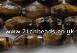 CTE1580 15.5 inches 8*12mm faceted rice yellow tiger eye beads