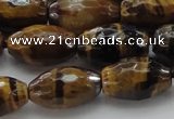 CTE1581 15.5 inches 10*14mm faceted rice yellow tiger eye beads