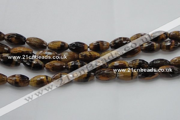 CTE1582 15.5 inches 12*16mm faceted rice yellow tiger eye beads