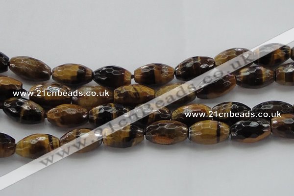 CTE1584 15.5 inches 15*20mm faceted rice yellow tiger eye beads