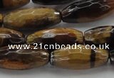 CTE1586 15.5 inches 8*18mm faceted rice yellow tiger eye beads