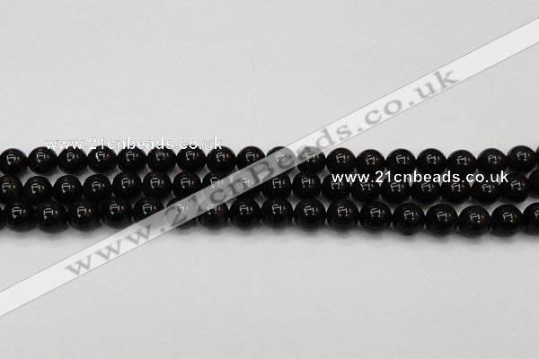 CTE1602 15.5 inches 8mm round AB grade black tiger eye beads