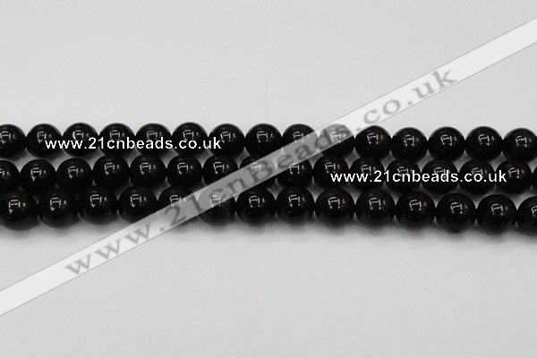 CTE1605 15.5 inches 14mm round AB grade black tiger eye beads