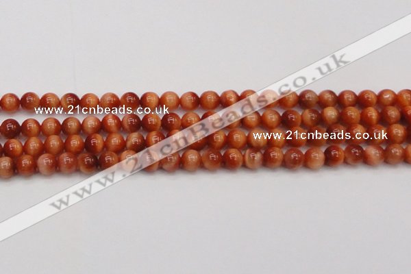 CTE1661 15.5 inches 6mm round sun orange tiger eye beads