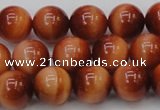 CTE1663 15.5 inches 10mm round sun orange tiger eye beads