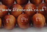 CTE1666 15.5 inches 16mm round sun orange tiger eye beads