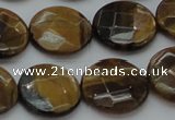 CTE1727 15.5 inches 16mm faceted coin yellow tiger eye beads