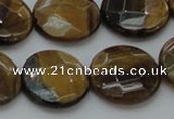 CTE1728 15.5 inches 18mm faceted coin yellow tiger eye beads