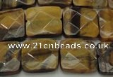 CTE1734 15.5 inches 15*15mm faceted square yellow tiger eye beads