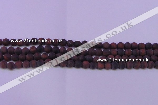 CTE1761 15.5 inches 6mm round matte red tiger eye beads