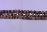 CTE1770 15.5 inches 4mm round matte yellow tiger eye beads