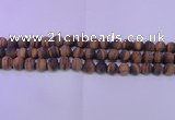 CTE1775 15.5 inches 14mm round matte yellow tiger eye beads
