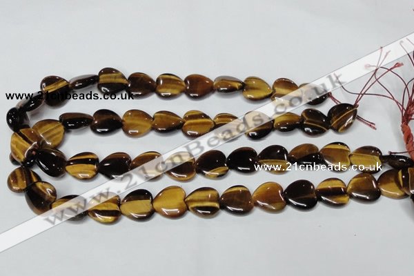 CTE179 15.5 inches 10*10mm heart yellow tiger eye gemstone beads