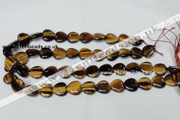 CTE180 15.5 inches 12*12mm heart yellow tiger eye gemstone beads