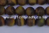 CTE1812 15.5 inches 8mm round matte yellow iron tiger beads