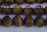 CTE1813 15.5 inches 10mm round matte yellow iron tiger beads