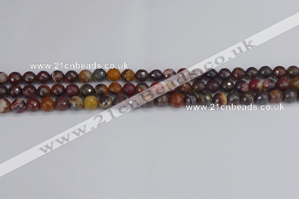 CTE1819 15.5 inches 6mm faceted round red iron tiger beads