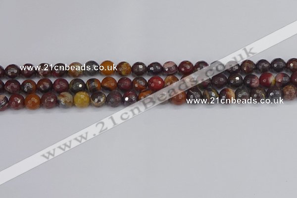 CTE1820 15.5 inches 8mm faceted round red iron tiger beads