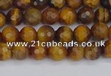 CTE1827 15.5 inches 6mm faceted round yellow tiger eye beads