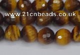 CTE1828 15.5 inches 8mm faceted round yellow tiger eye beads