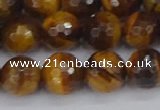 CTE1829 15.5 inches 10mm faceted round yellow tiger eye beads