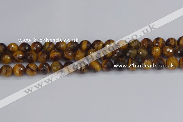 CTE1829 15.5 inches 10mm faceted round yellow tiger eye beads