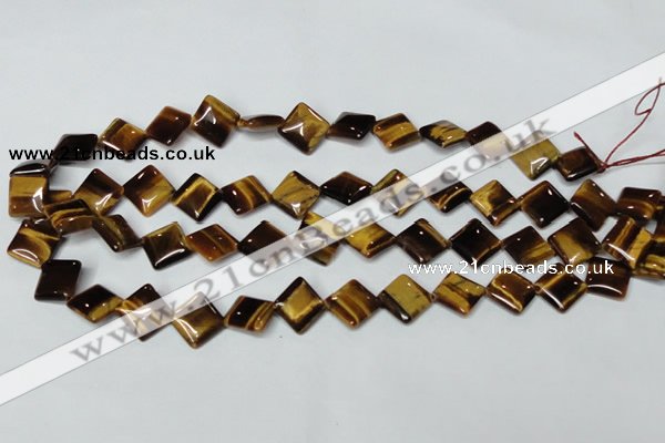 CTE186 15.5 inches 10*10mm diamond yellow tiger eye gemstone beads