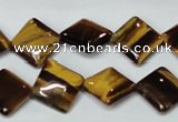 CTE187 15.5 inches 12*12mm diamond yellow tiger eye gemstone beads