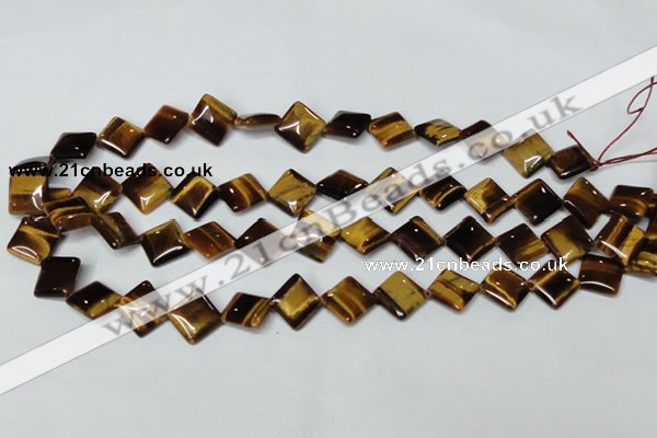 CTE187 15.5 inches 12*12mm diamond yellow tiger eye gemstone beads