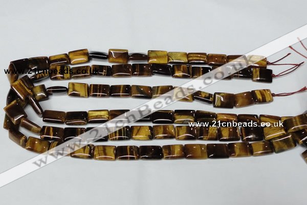 CTE188 15.5 inches 10*14mm rectangle yellow tiger eye gemstone beads