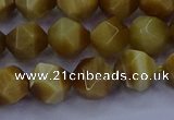 CTE1902 15.5 inches 8mm faceted nuggets golden tiger eye beads