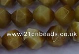 CTE1904 15.5 inches 12mm faceted nuggets golden tiger eye beads