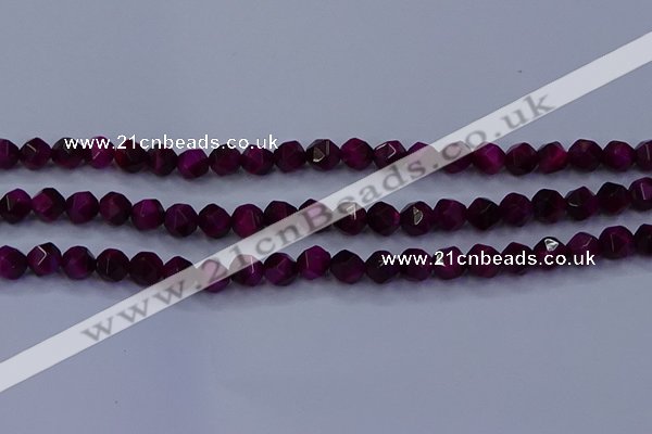 CTE1906 15.5 inches 6mm faceted nuggets red tiger eye beads