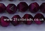 CTE1907 15.5 inches 8mm faceted nuggets red tiger eye beads