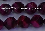 CTE1908 15.5 inches 10mm faceted nuggets red tiger eye beads