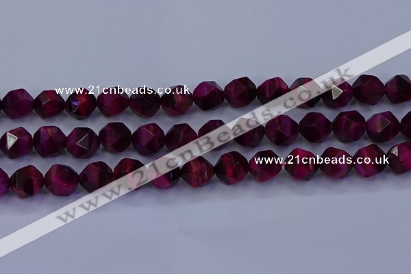 CTE1909 15.5 inches 12mm faceted nuggets red tiger eye beads