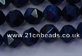 CTE1912 15.5 inches 8mm faceted nuggets blue tiger eye beads