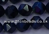 CTE1914 15.5 inches 12mm faceted nuggets blue tiger eye beads