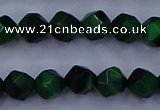 CTE1921 15.5 inches 6mm faceted nuggets green tiger eye beads