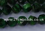 CTE1922 15.5 inches 8mm faceted nuggets green tiger eye beads