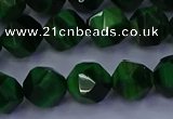 CTE1923 15.5 inches 10mm faceted nuggets green tiger eye beads