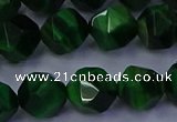 CTE1924 15.5 inches 12mm faceted nuggets green tiger eye beads